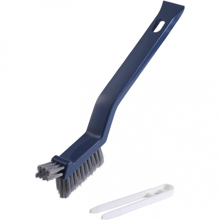 Perie 3in1 de Curatat Podele si Rosturi, Flippy, Lungime Maner 28 cm, Peri din PP, Otel si Plastic, Cleste pentru Scame si Par Inclus, Albastru [1]