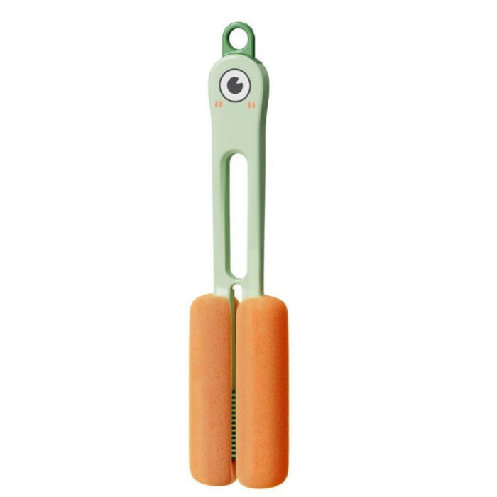 Perie de Curatat Pahare, Cani, Sticle, Flippy, cu Maner Lung si Burete, Accesorii pentru Spalarea Paielor si Capacelor, usor de Agatat, 27.5x11.4x6cm, Verde [1]