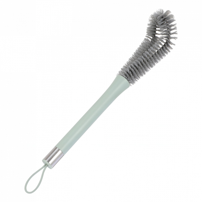 Perie de Curatat Pahare, Sticle, Biberoane, Flippy, cu Maner Lung, Uz Casnic, Silicon, Ergonomic, 3.9x5.4x38.5cm, Verde [8]