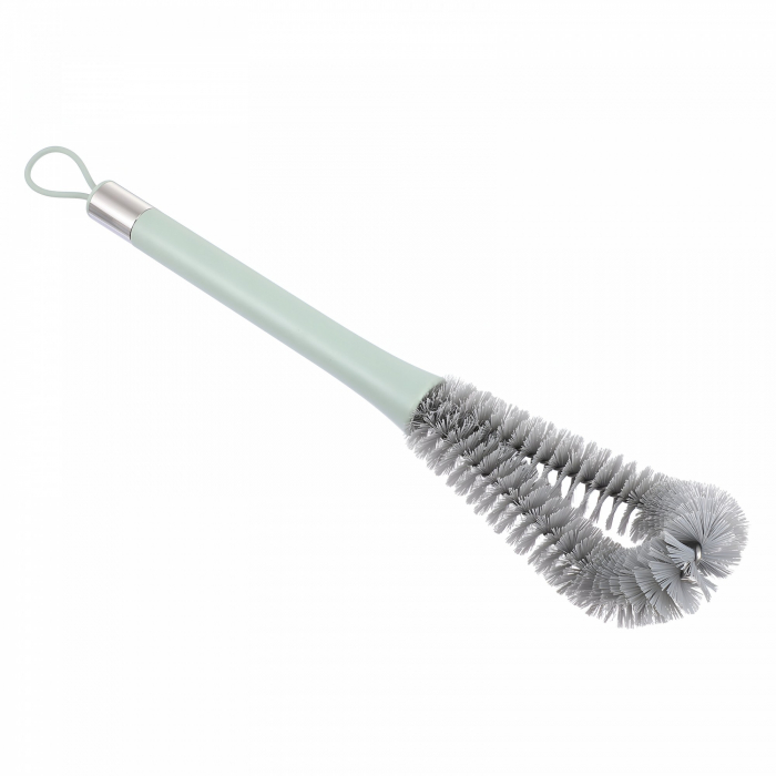 Perie de Curatat Pahare, Sticle, Biberoane, Flippy, cu Maner Lung, Uz Casnic, Silicon, Ergonomic, 3.9x5.4x38.5cm, Verde [6]