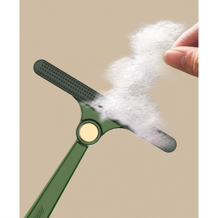 Perie de Indepartare a Scamelor, Flippy, pentru Haine si Par de Animale, cu Doua Fete, Manual, Multifunctional, 12x14.5 cm, Accesoriu pentru Casa, Verde [7]