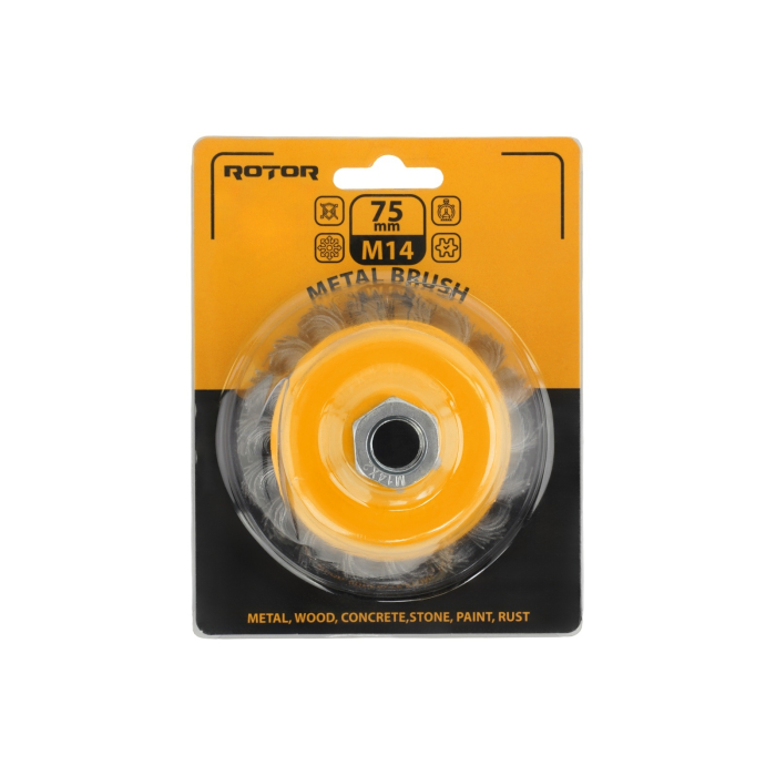 Perie de sarma tip cupa cu noduri rasucite ROTOR 75mm M14 [3]