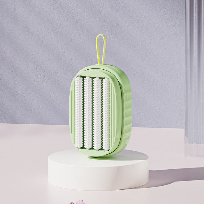 Perie de Spalat Haine, Flippy, cu Dispenser pentru Detergent, 4 Perii de Curatare, din ABS + PS, Verde [2]