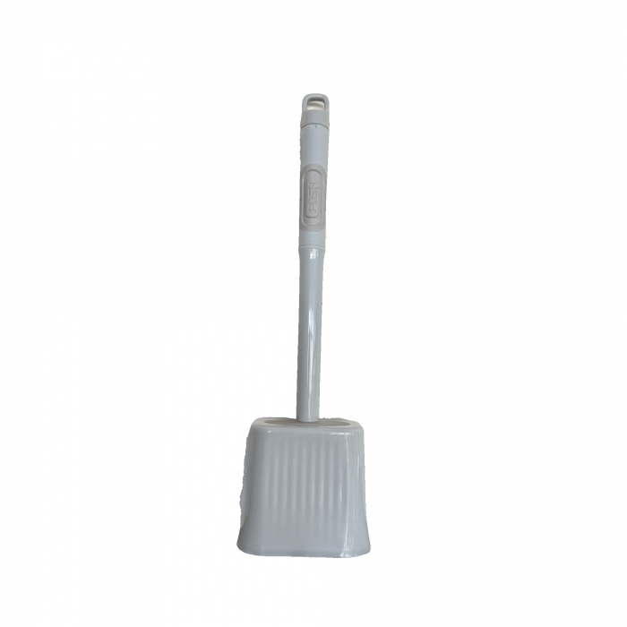 Perie de Toaleta, Flippy, cu Recipient pentru Lichid, perie din TPR, Montare fara Perfoare, 12 x 6.5 x 40 cm, Gri [1]