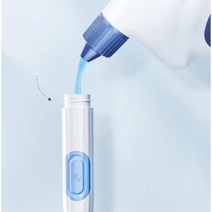 Perie de Toaleta, Flippy, cu Suport de Perete, Recipient Detergent, 2 Tipuri de Perii, Model Balena, Albastru [5]