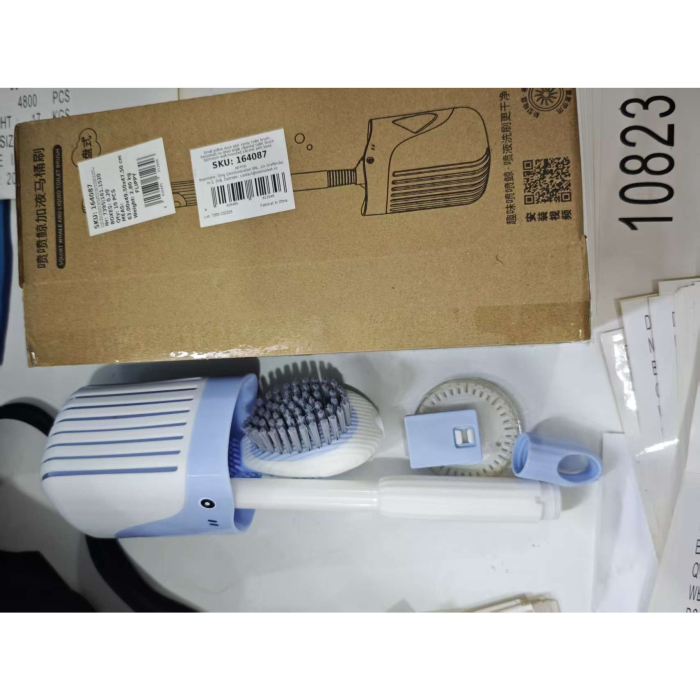 Perie de Toaleta, Flippy, cu Suport de Perete, Recipient Detergent, 2 Tipuri de Perii, Model Balena, Albastru [10]