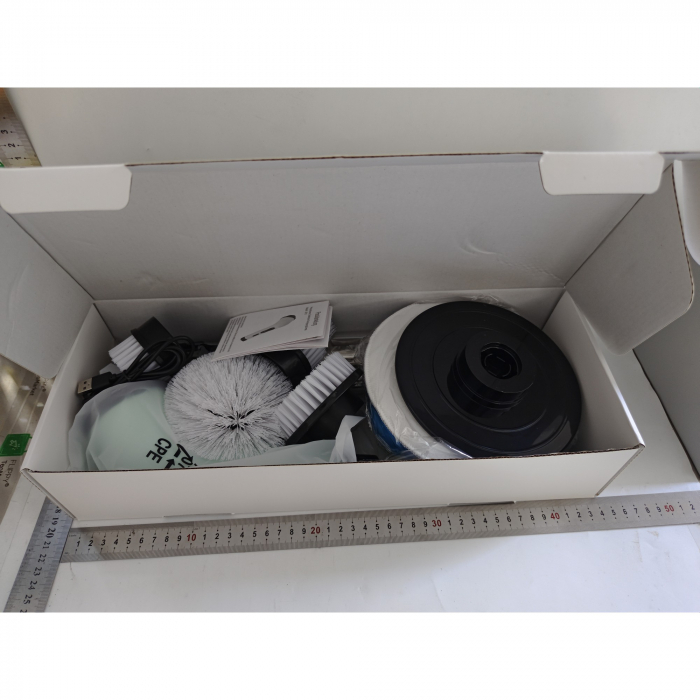 Perie Electrica de Curatare, Flippy, pentru Gresie, Baie, Bucatarie, 25x20x9.5 cm, cu 9 Capete, Maner Extensibil Detasabil 84-127cm, Incarcare USB-Type C, Rotire 360 de Grade, 3000 mAh, Culoare: Verde [2]