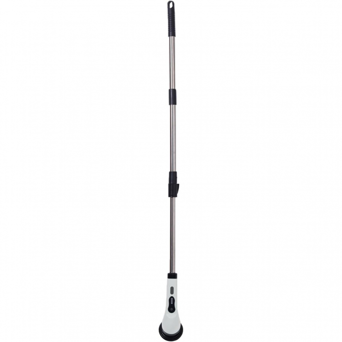 Perie Electrica de Curatare, Flippy, pentru Gresie, Baie, Bucatarie, 25x20x9.5 cm, cu 9 Capete, Maner Extensibil Detasabil 84-127cm, Incarcare USB-Type C, Rotire 360 de Grade, 3000 mAh, Culoare: Alb [15]