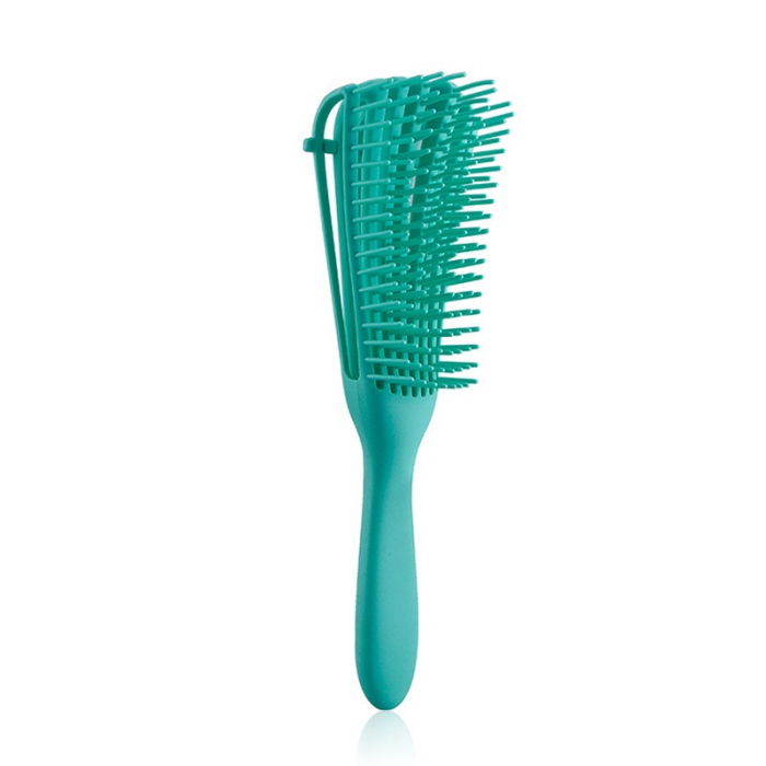 Perie Flexibila, Flippy, pentru Descurcat Par Cret/Umed si Uscat, 8 Brate Mobile, din TPE, 24.5 x 4.5 x 2 cm, Verde [1]