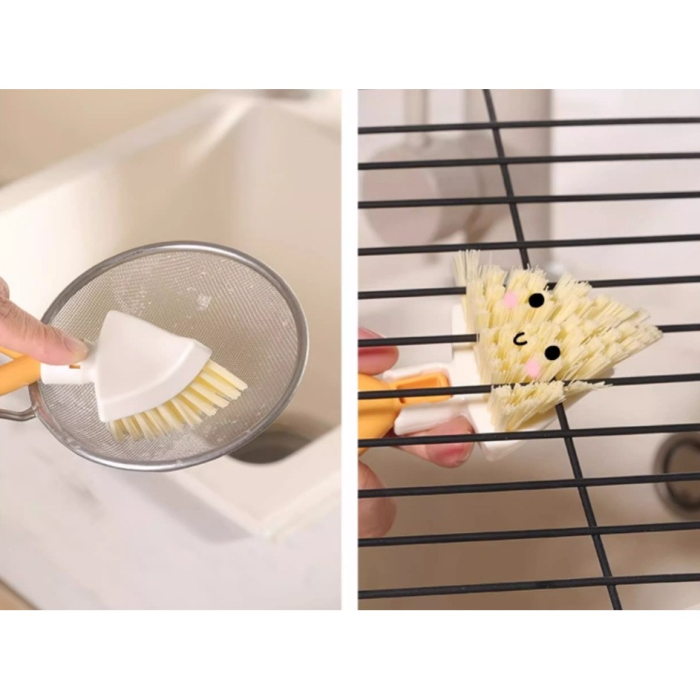 Perie Multifunctionala, Flippy, Pliabila, Triunghiulara, 15 x 3.5 x 5.8 cm, Portocaliu [5]