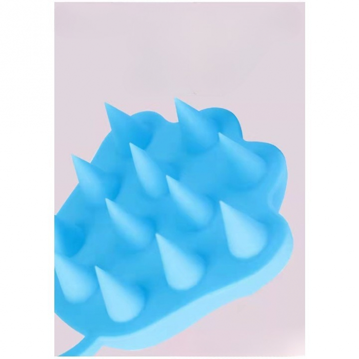 Perie pentru Masajul Scalpului, Perie pentru Sampon, Labuță de Pisică, Dimensiune 7x8 cm, Curatarea si Mentinerea Curata a Parului, Albastru [4]