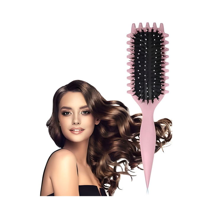 Perie Profesionala pentru Par, Flippy, Perie pentru Definirea Buclelor pentru Par Cret, Multifunctionala, 24.5 x 7 x 4.3 cm, Roz [3]