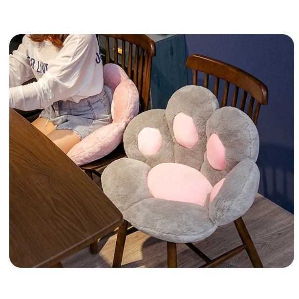 Perna Decorativa, Flippy, Model Laba de Pisica, din Plus, pentru Scaun/Canapea/Podea, 80 x 70 cm, Gri [2]