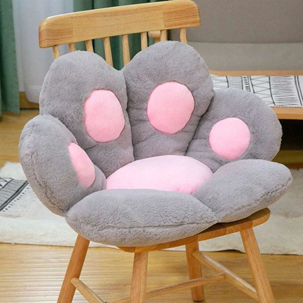 Perna Decorativa, Flippy, Model Laba de Pisica, din Plus, pentru Scaun/Canapea/Podea, 80 x 70 cm, Gri [6]
