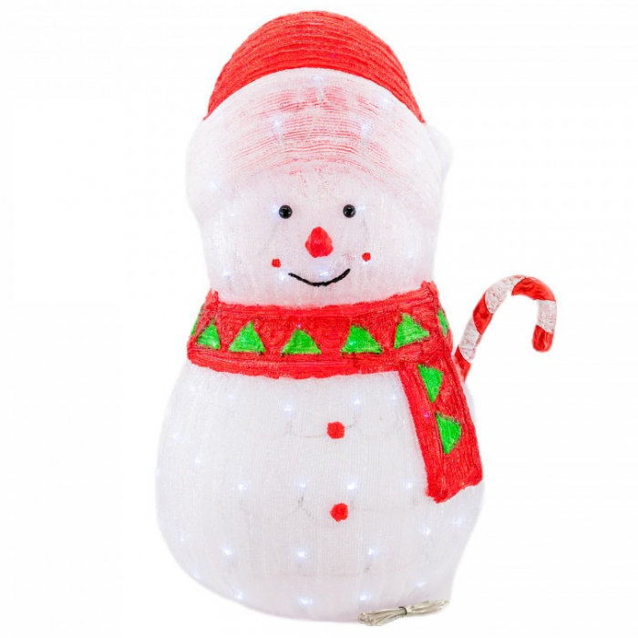 Decoratiune de exterior cu lumini, din acril, Om de Zapada,150 led-uri lumina rece, 8 jocuri de lumini, dimensiune 50x42x74cm, Ml-1049 [1]