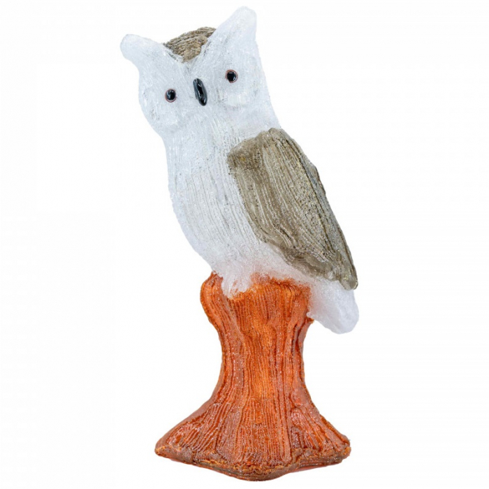 Decoratiunede exterior cu lumini, Bufnita, din acril, dimensiune 21x14x40cm, 8 jocuri de lumini, 80 led-uri, lumina rece, cablu de alimentare 3m, protectie IP44, MI-1061 [2]