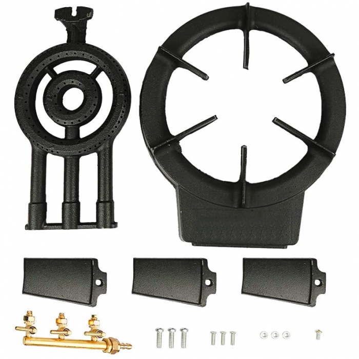 Pirostrie fonta SARA cu 3 robineti +  Kit reglabil gpl RH-10 + Tub flex 2M+2 Coliere [3]