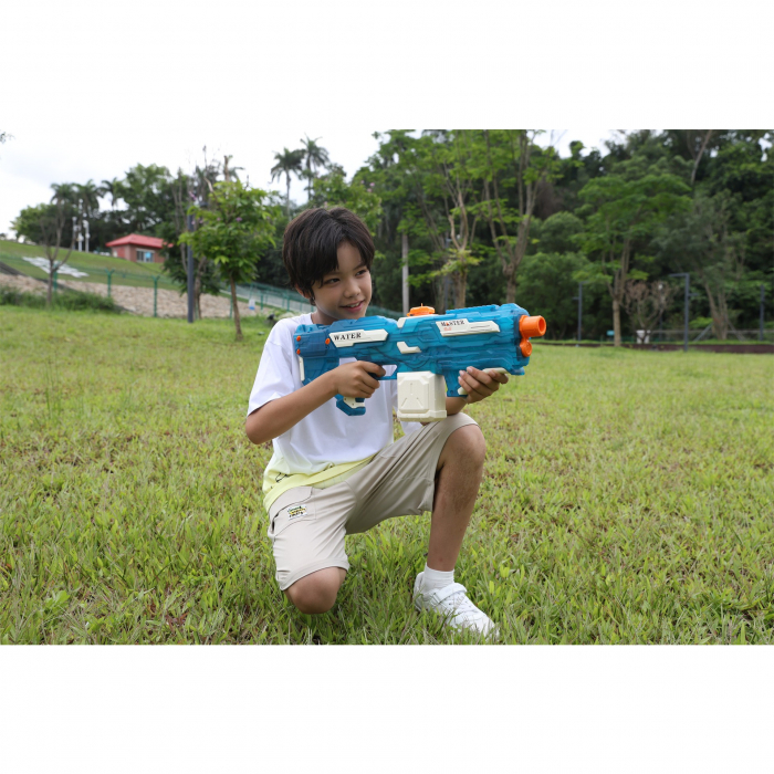 Pistol cu Apa Electric, Flippy, +6 Ani, Rezervor 650 ml, Incarcare USB, din Plastic, 59 x 23 x 6 cm, Albastru [5]