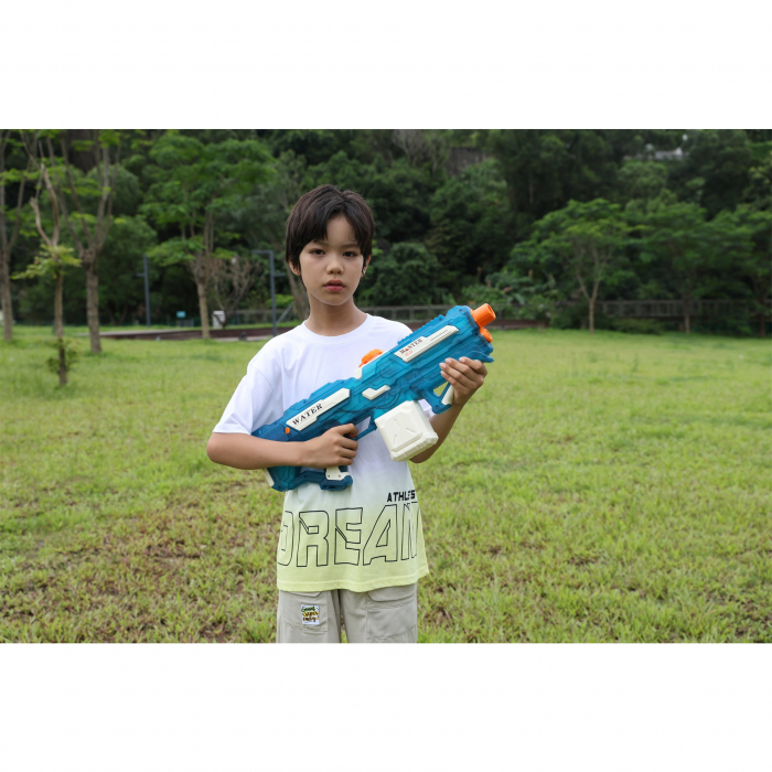 Pistol cu Apa Electric, Flippy, +6 Ani, Rezervor 650 ml, Incarcare USB, din Plastic, 59 x 23 x 6 cm, Albastru [8]