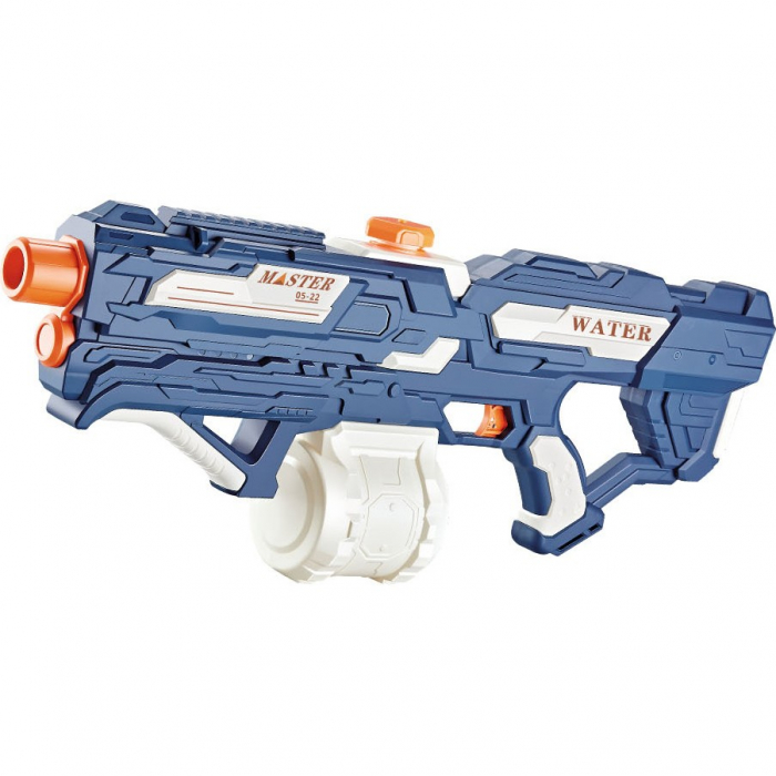 Pistol cu Apa pentru Copii, Rezervor 600ml, Flippy, 14ani+, cu baterie 1500mAh, Electric Burst, Albastru/Alb, 1000ML [1]