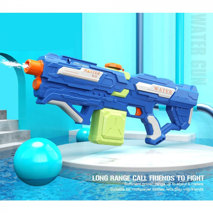 Pistol cu Apa pentru Copii, Rezervor 600ml, Flippy, 14ani+, cu baterie 1500mAh, Electric Burst, Albastru/Verde, 800ML [5]