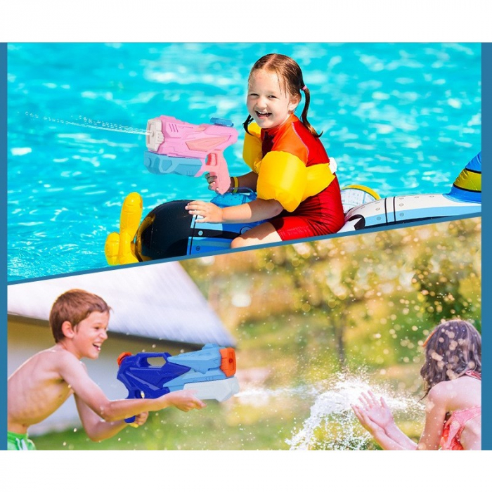 Pistol cu Apa pentru Copii, Rezervor, Pentru Piscina/Plaja, Flippy, 6ani+, 3 duze, Albastru, 770ML [5]