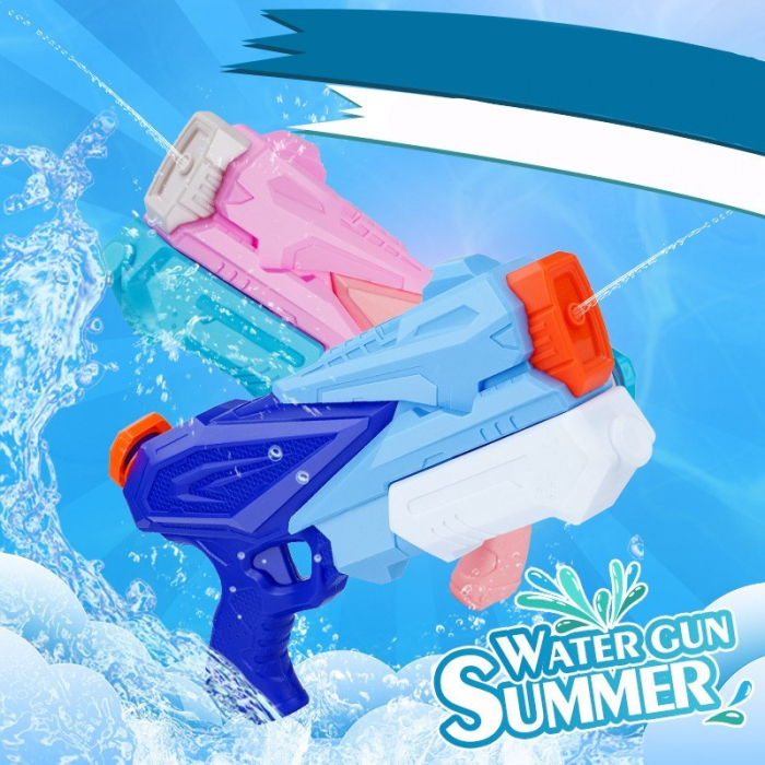 Pistol cu Apa pentru Copii, Rezervor, Pentru Piscina/Plaja, Flippy, 6ani+, 3 duze, Albastru, 770ML [7]