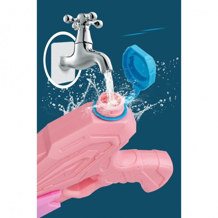 Pistol cu Apa pentru Copii, Rezervor, Pentru Piscina/Plaja, Flippy, 6ani+, 3 duze, Roz, 770ML [2]