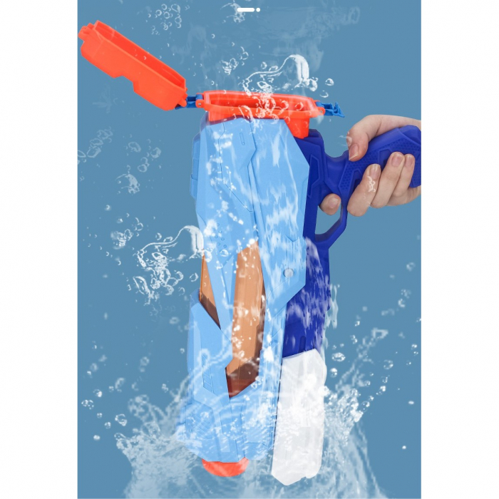 Pistol cu Apa pentru Copii, Rezervor, Pentru Piscina/Plaja, Flippy, 6ani+, 5 duze, Quick Fill, Albastru, 800ML [7]