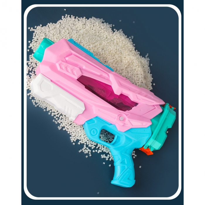Pistol cu Apa pentru Copii, Rezervor, Pentru Piscina/Plaja, Flippy, 6ani+, 5 duze, Quick Fill, Roz, 800ML [5]