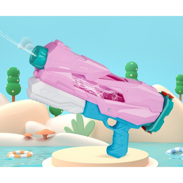 Pistol cu Apa pentru Copii, Rezervor, Pentru Piscina/Plaja, Flippy, 6ani+, 5 duze, Quick Fill, Roz, 800ML [10]