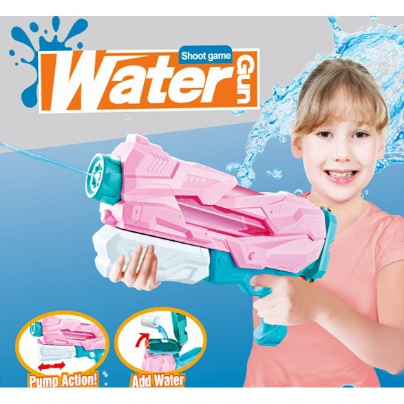 Pistol cu Apa pentru Copii, Rezervor, Pentru Piscina/Plaja, Flippy, 6ani+, 5 duze, Quick Fill, Roz, 800ML [8]