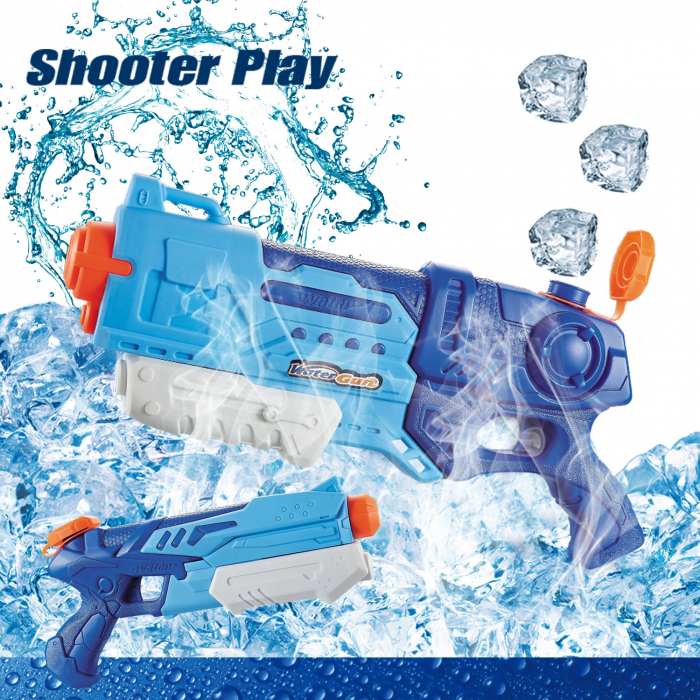 Pistol cu Apa pentru Copii, Rezervor, Pentru Piscina/Plaja, Flippy, 6ani+, Albastru, 900ML [8]