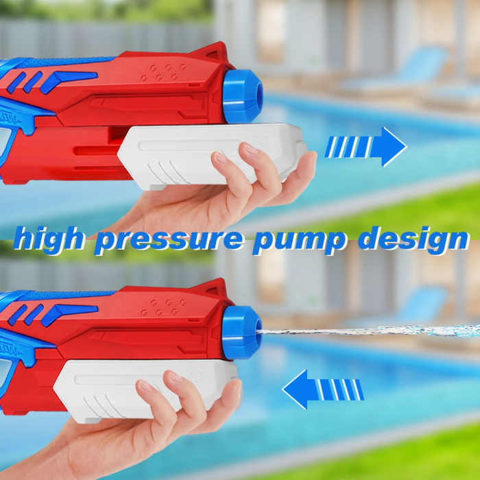 Pistol cu Apa pentru Copii, Rezervor, Pentru Piscina/Plaja, Flippy, 6ani+, Albastru deschis/Rosu, 300ML [4]