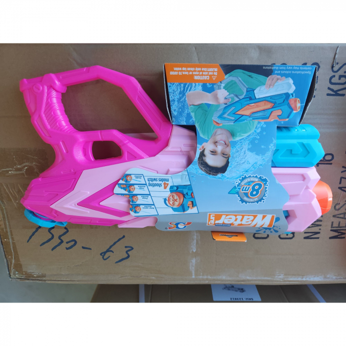 Pistol cu Apa pentru Copii, Rezervor, Pentru Piscina/Plaja, Flippy, 6ani+, Roz, 4 duze, 900ML [2]