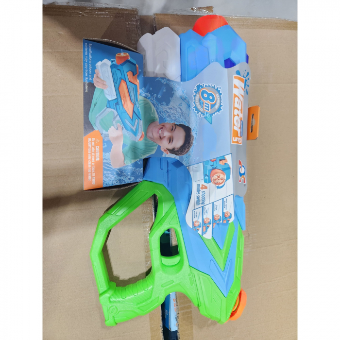 Pistol cu Apa pentru Copii, Rezervor, Pentru Piscina/Plaja, Flippy, 6ani+, Verde-Albastru, 4 duze, 900ML [1]