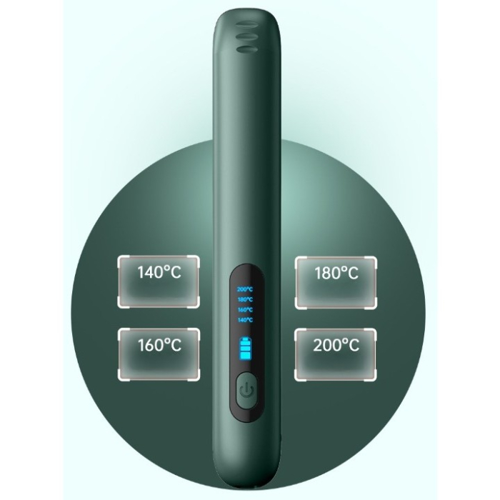 Placa de Par fara Fir, Flippy, Adaptor Tip C, 4 Trepte de Temperatura, Tensiune 5V, Capacitate Baterie 5000 mAh, Indreptat, Ondulat, 23.5x3.3x4.5 cm, Verde [4]