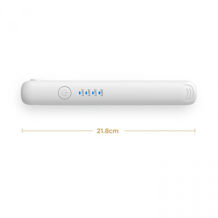 Placa de Par fara Fir, Flippy, Adaptor Tip C, Tensiune 5V, Capacitate Baterie 3000 mAh, Indreptat, Ondulat, 4 Trepte de Temperatura, 21.8 x 3.1 x 3.4.1 cm, Alb [6]