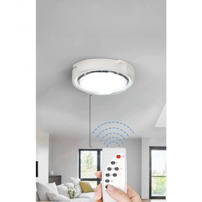 Plafoniera solara Flippy, 150 W, diametru 280 MM, cu telecomanda, Lungime prelungitor: 4.6 m, alb rece [3]