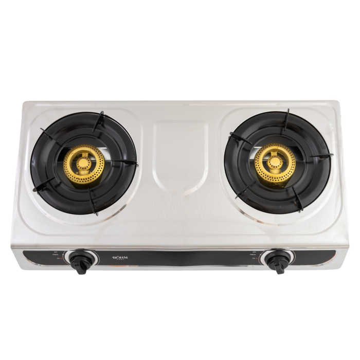 Plita cu doua arzatoare si aprindere electrica BoHM BG-MG-002C Chrome [2]