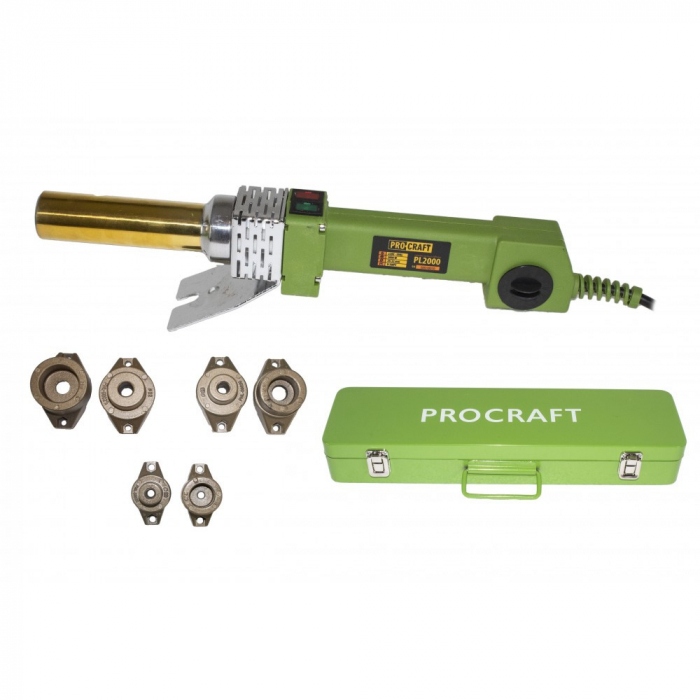Plita de lipit PPR Procraft PL2000, 2 kW, bacuri 20 25 32 mm, 300 grade, ciocan PPR [1]