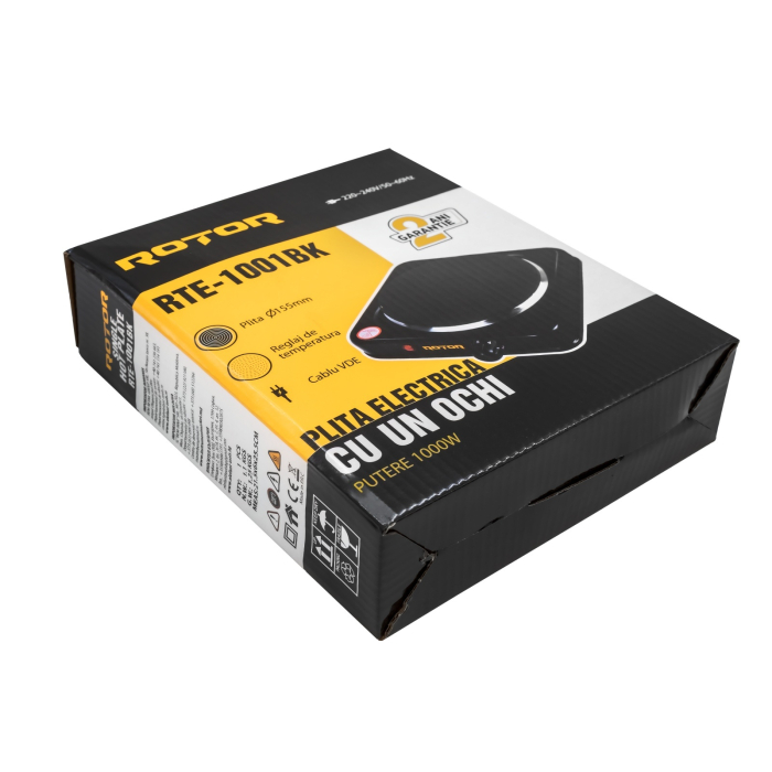Plita electrica cu 1 ochi ROTOR RTE-1001BK, 1000W, o155 mm, temperatura reglabila [6]