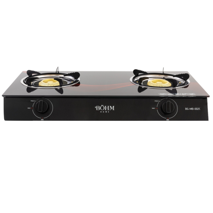 Plita pe gaz din sticla cu doua arzatoare BoHM BG-MB-002C , Sticla securizata 6 m, 4.6 kWm [3]