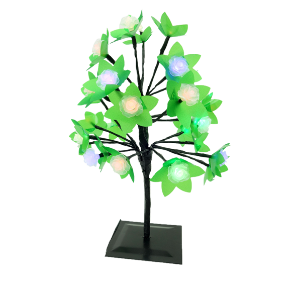 Pomisor decorativ sarbatori, iluminat 20 LED multicolor, 35 cm, verde [1]