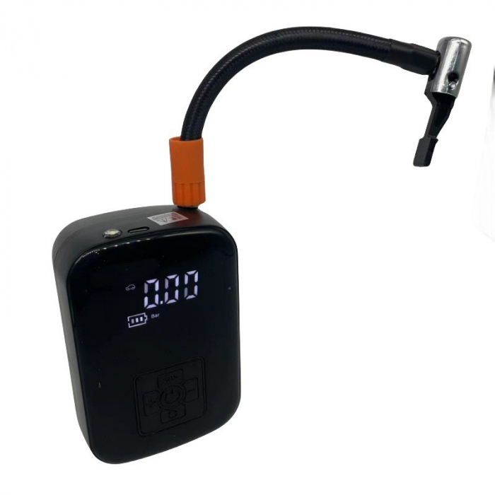 Pompa de Aer Wireless, Flippy, Portabila, 150 PSI, Pentru Anvelope si Mingi, Baterie 2000 mAh, Afisaj Digital, 12.7 x 8.5 cm, Negru [8]