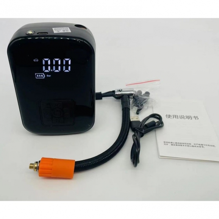 Pompa de Aer Wireless, Flippy, Portabila, 150 PSI, Pentru Anvelope si Mingi, Baterie 2000 mAh, Afisaj Digital, 12.7 x 8.5 cm, Negru [10]