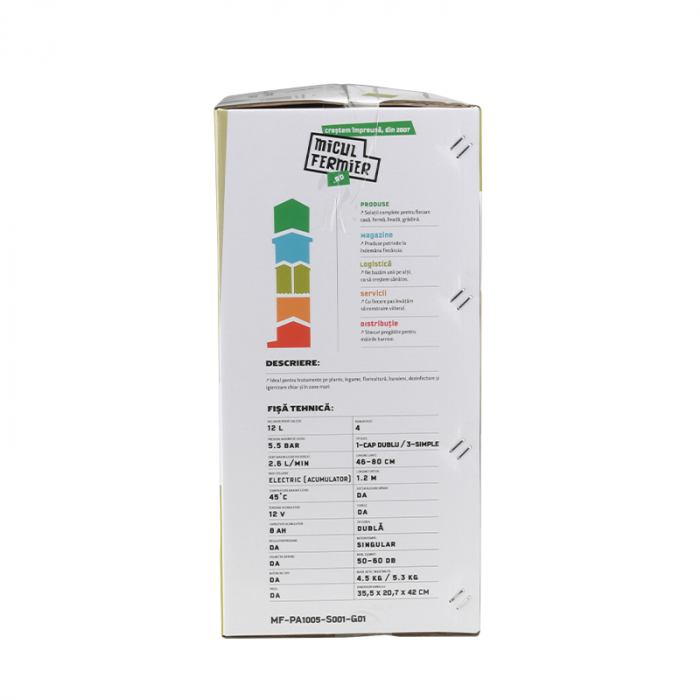 Pompa de stropit cu acumulator Micul Fermier by Pandora 12 L, 12 V, 5.5 bar + Lance extensibila 2.8 m [8]