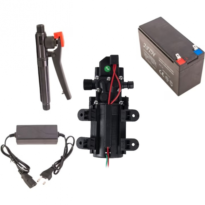 Kit universal de revizie pentru pompe de pulverizare 12L, 16L, 18L, 20L, baterie, incarcator, pompa de presiune cu filet, maner lance [1]