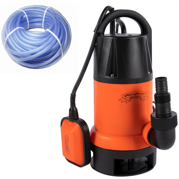 Pompa din plastic pentru apa murdara, 750W, 13 mc/h 7m 1" + Furtun 1" 50m [2]