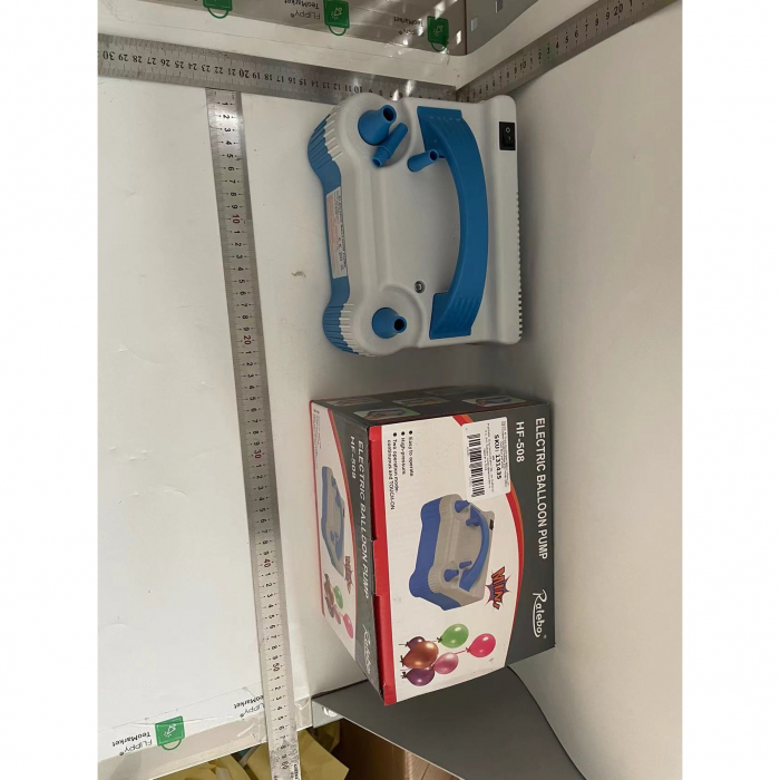 Pompa Electrica de Umflat Baloane, Flippy, cu Doua Iesiri, 220V, Putere 680W, Accesorii petrecere, Albastru-Gri [2]